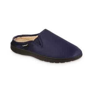 Isotoner Microsuede Hoodback Memory Foam Clog Slippers Navy Blue Medium 8-9 NIB